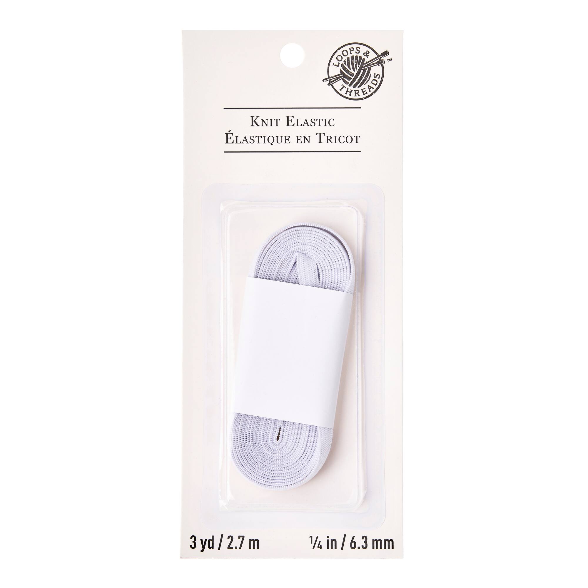 12 Pack: 1/4" White Knit Elastic by Loops & Threads™